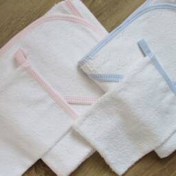 Hooded Towel & Washcloth With Personalized Name, Baby Bath Set, Gift For Newborns Baby Christmas Children's - thumbnail 3