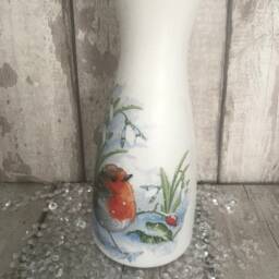 Robin Vase - Decoupage Lovers , Red Robin, Gifts Vase, Robins - thumbnail 3