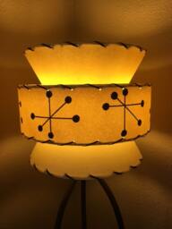 Mid Century Vintage Style Tapered 3 Tier Fiberglass Lamp Shade Starburst Atomic Ivory - thumbnail 1