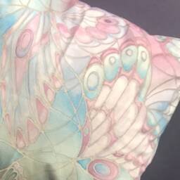 Pretty Blue Mauve Butterfly Cushion - Now Half Price- Accent Pillow Decorative Throw Settee Sofa Couch - thumbnail 2