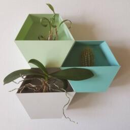 Honeycomb Wall Planters, Colorful Geometric Plant Pot Holder For Vertical Garden Display - thumbnail 3