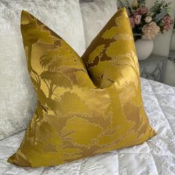 Komako Gold Cushion Cover, Tree Design Pillow Throw Sham For Sofa Or Bed, Livingroom Homewear Accessories - thumbnail 1
