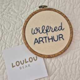 Personalised Baby Named Embroidered Hoop. Nursery Decor, Photo Or Announcement Prop - thumbnail 2