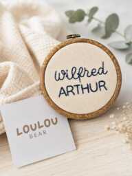 Personalised Baby Named Embroidered Hoop. Nursery Decor, Photo Or Announcement Prop - thumbnail 1