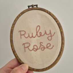 Personalised Baby Named Embroidered Hoop. Nursery Decor, Photo Or Announcement Prop - thumbnail 3