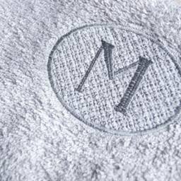 Monogrammed Towel Bath Hand Gray Custom Embroidery Bridal Shower Gift Housewarming - thumbnail 2