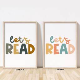 Let's Read Print - Playroom Decor Wall Art Poster Play Room Prints Reading Corner Unframed - thumbnail 3