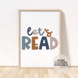 Let's Read Print - Playroom Decor Wall Art Poster Play Room Prints Reading Corner Unframed - thumbnail 1