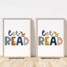 Let's Read Print - Playroom Decor Wall Art Poster Play Room Prints Reading Corner Unframed - thumbnail 2