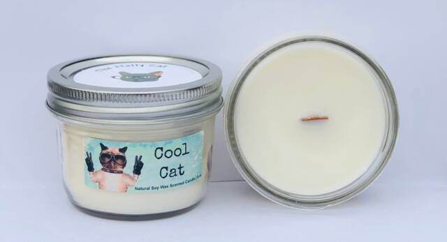 Cool Cat Natural Soy Wax Scented Candle With Wood Wick - image 1