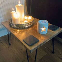 Coffee Table - On Hairpin Legs Industrial Style- Rustic Side - thumbnail 2