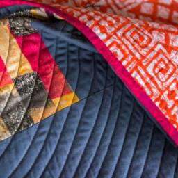 Modern Throw Quilt, Gray Quilt, Gold Couch Throw, Spiral Handmade Quilt Sale, Patchwork Yellow Glow Baby Quilt - thumbnail 3