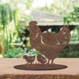 Hen & Chicks Iron Door Stop, Rustic Or Black Country Home Farm House Decor, Gift Idea, Decoration - thumbnail 3