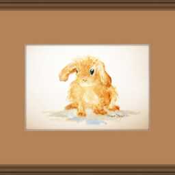 Bunny Watercolor Art Print Floppy Earred Rabbit, Kids Room Decor - thumbnail 3