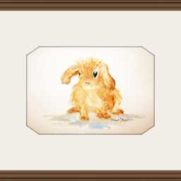 Bunny Watercolor Art Print Floppy Earred Rabbit, Kids Room Decor - thumbnail 2