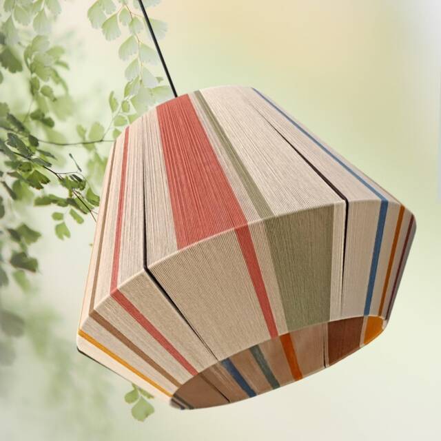 Astypalaia-1, Handmade Yarn Lamp Shade, Large Woven Bon Lampshade, Pendant Light By Abajur - image 1