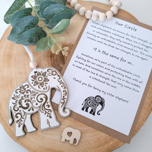 Sisterhood Elephant Gift - Friendship Female Elephants Christmas Ornament Unbreakable Circle Thank You For Being My - image 1