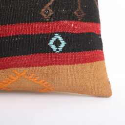 16x24 Kilim Pillow Cover Handmade Turkish Wool Lumbar Cushion - thumbnail 2