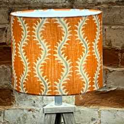 Helter Skelter Handmade Lampshade, Table Ceiling Pendant, Country Lamp Shade, Orange Lampshade - thumbnail 2