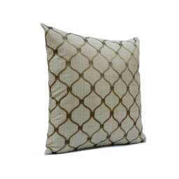Light Tan Pillow, Throw Pillow Cover, Decorative Cushion Covers, Pillowcase, Cotton Blend Dark Silk Embroidery - thumbnail 2