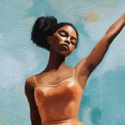 Black Ballerina Art Print Woman Dancer Poster - thumbnail 2