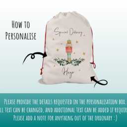Personalised Large Christmas Sack Xmas Classic Toy Soldier Name Star Stocking Gift Girls Boys Red Drawstring Decoration Sk161 - thumbnail 2