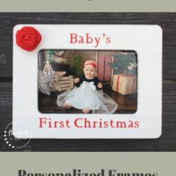 Custom Baby's First Christmas Picture Frame - Rustic Holiday Decor - thumbnail 4