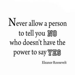 "Vwaq Never Allow A Person To Tell You No Who Doesn't Have The Power Say Yes Matte Black Vinyl Wall Decal - 17""H X 22" - thumbnail 2