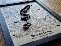 Suzuka Circuit Wall Art Laser Engraved Wood, F1 Japanese Gp Gift - thumbnail 1