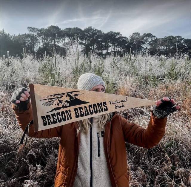 Brecon Beacons Pennant Flag/Felt Pennant Wall Hanging Banner National Park Souvenir Outdoors Hike Wales Mountain Peak - image 1