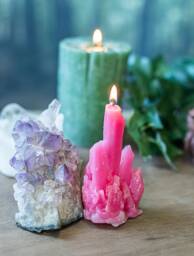Crystal Candle - Amethyst Geode Form Green Tea Scent Party Favors - thumbnail 1
