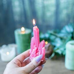 Crystal Candle - Amethyst Geode Form Green Tea Scent Party Favors - thumbnail 2