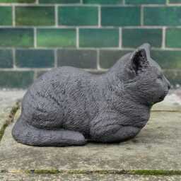 Stone Cat Statue Outdoor Guardian For Yard Kitten Figurine Concrete Pet Memorial Garden Decoration Cat Sculpture Sleeping Animal Ornament - thumbnail 2