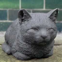 Stone Cat Statue Outdoor Guardian For Yard Kitten Figurine Concrete Pet Memorial Garden Decoration Cat Sculpture Sleeping Animal Ornament - thumbnail 1