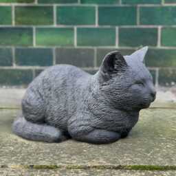 Stone Cat Statue Outdoor Guardian For Yard Kitten Figurine Concrete Pet Memorial Garden Decoration Cat Sculpture Sleeping Animal Ornament - thumbnail 3