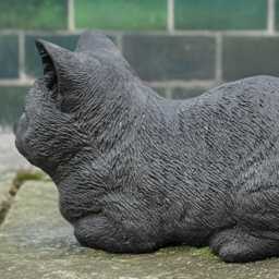 Stone Cat Statue Outdoor Guardian For Yard Kitten Figurine Concrete Pet Memorial Garden Decoration Cat Sculpture Sleeping Animal Ornament - thumbnail 4