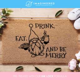Eat Drink & Be Merry - Christmas Gift Holiday Gnome Doormat For Her Him Festive Home Decor - thumbnail 1