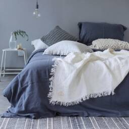 Pure White Linen Blanket Made With Double Woven Linen Fabric, Throw Blanket, White Bed Cover, Gorgeous Size - thumbnail 3