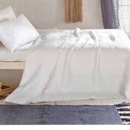 Pure White Linen Blanket Made With Double Woven Linen Fabric, Throw Blanket, White Bed Cover, Gorgeous Size - thumbnail 2