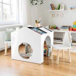 Kids Wooden Activity Desk Chair Set Chalkboard Study Table Bedroom Decor Gift - thumbnail 2