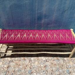 Moroccan Wooden Bench , Handmade Storage - thumbnail 2