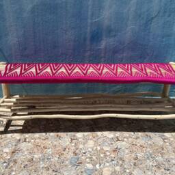 Moroccan Wooden Bench , Handmade Storage - thumbnail 3
