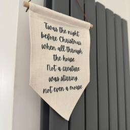 Twas The Night Before Christmas Linen Flag - Holiday Home Decor - thumbnail 2