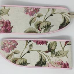 One Pair Handmade Laura Ashley Hydrangea Pink Curtain Tie Backs Piped Blush - thumbnail 3