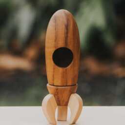 Teak Wooden Rocket Ship, Space Toy, Toy Rocket, Waldorf Solar System Eco Friendly Gift, Child Development, Decor - thumbnail 4