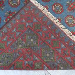 5'2x6'6 Akhcha Navy Blue High Pile Rug - Afghan Turkmen Bokhara Handmade Area Tribal Living Room Rug Bedroom Office - thumbnail 4