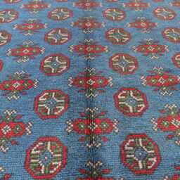 5'2x6'6 Akhcha Navy Blue High Pile Rug - Afghan Turkmen Bokhara Handmade Area Tribal Living Room Rug Bedroom Office - thumbnail 3