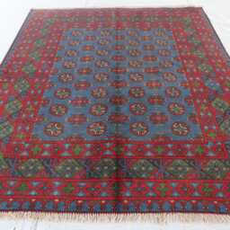 5'2x6'6 Akhcha Navy Blue High Pile Rug - Afghan Turkmen Bokhara Handmade Area Tribal Living Room Rug Bedroom Office - thumbnail 2