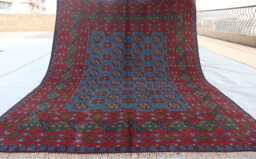 5'2x6'6 Akhcha Navy Blue High Pile Rug - Afghan Turkmen Bokhara Handmade Area Tribal Living Room Rug Bedroom Office - thumbnail 1
