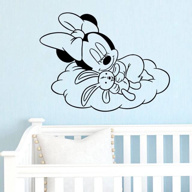 Mickey & Minnie Mouse Name Wall Decal Nursery Decor Sticker 4139 - image 1